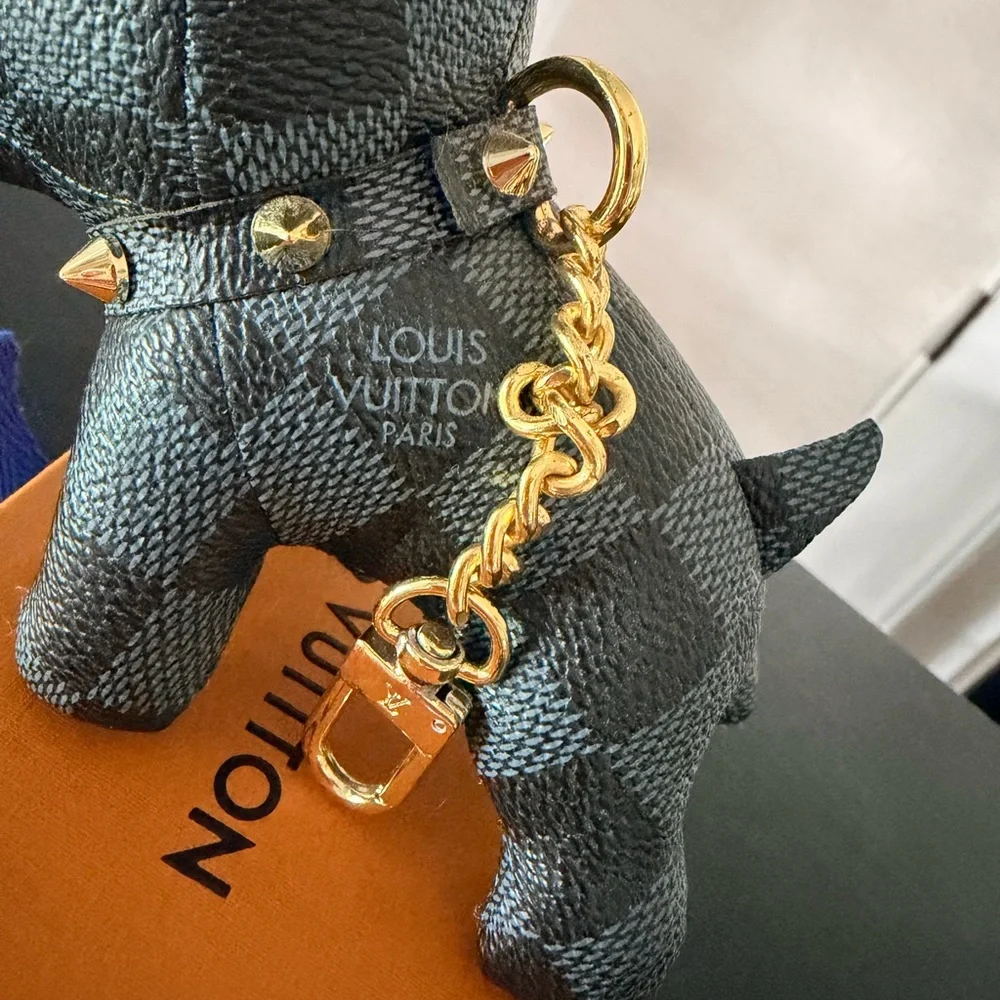 LV Brown damier Dog Charm keychain bag Louis Vuitton - Picture 7 of 10